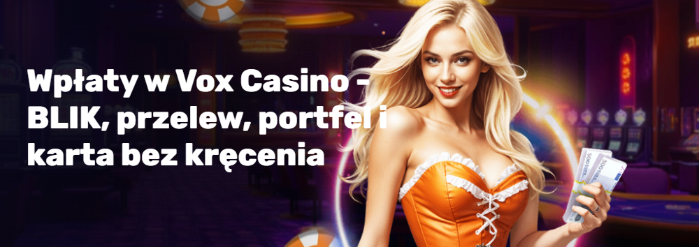 Wpłaty w Vox Casino - BLIK, przelew, portfel i karta bez kręcenia